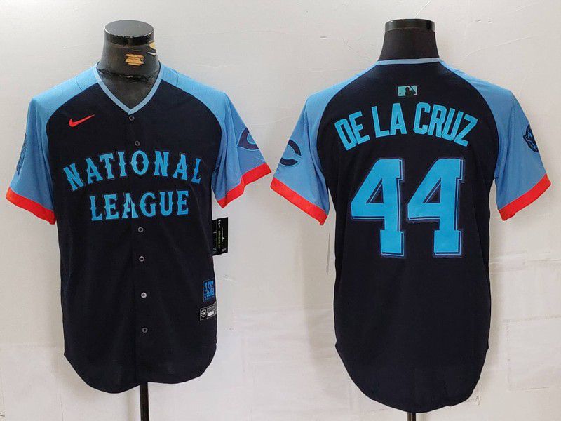 Men Cincinnati Reds 44 Delacruz Blue All star 2024 Nike MLB Jersey style 1